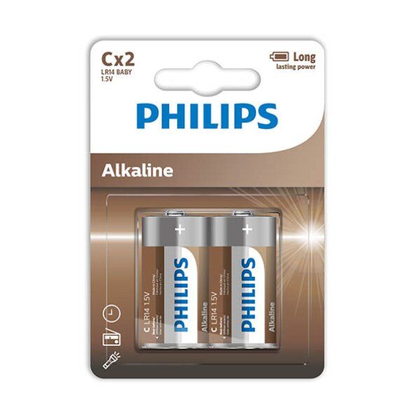 PHILIPS - ALKALINE PILA C LR14 BLISTER*2 PHILLIPS