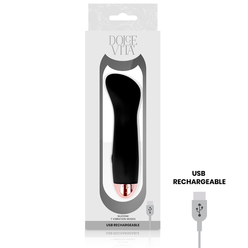 DOLCE VITA - VIBRADOR RECARGABLE ONE NEGRO 7 VELOCIDADES DOLCE VITA