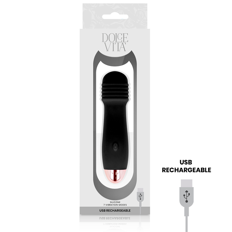 DOLCE VITA - VIBRADOR RECARGABLE TRES NEGRO 7 VELOCIDADES DOLCE VITA