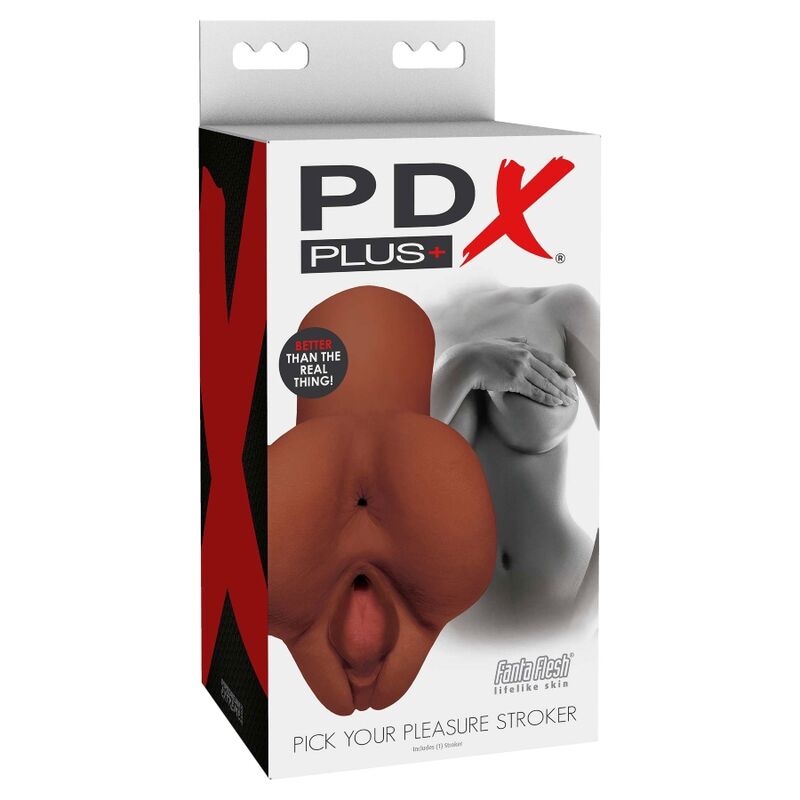 PDX PLUS - PICK YOUR PLEASURE MASTURBADOR DOBLE MARRÓN PDX PLUS+