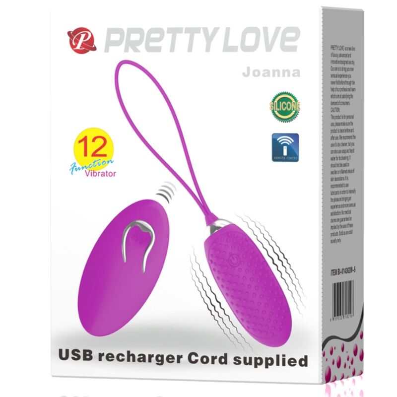 PRETTY LOVE - JOANNA HUEVO VIBRADOR CONTROL REMOTO 12 MODOS PRETTY LOVE SMART