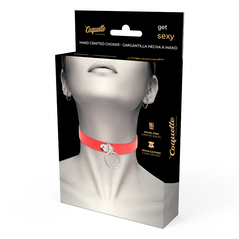 COQUETTE CHIC DESIRE - COLLAR CUERO VEGANO ROJO ACCESORIO WOMAN FETISH COQUETTE ACCESSORIES