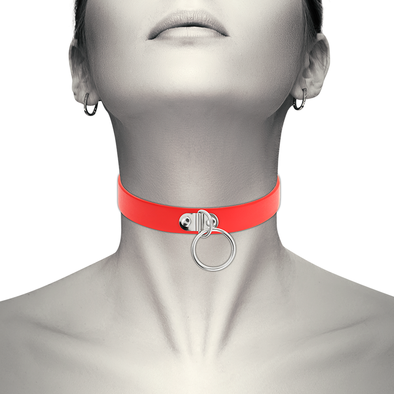 COQUETTE CHIC DESIRE - COLLAR CUERO VEGANO ROJO ACCESORIO WOMAN FETISH COQUETTE ACCESSORIES