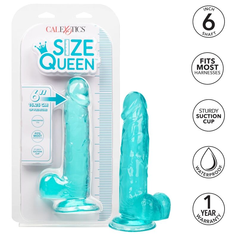 CALEXOTICS - SIZE QUEEN DILDO AZUL 15.3 CM CALEXOTICS
