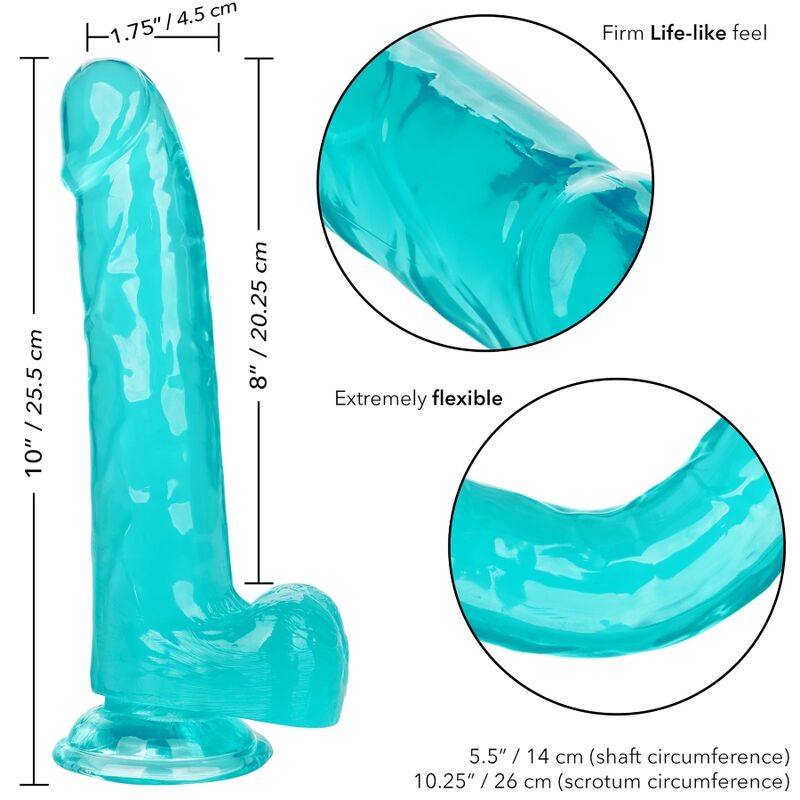 CALEXOTICS - SIZE QUEEN DILDO AZUL 20.3 CM CALEXOTICS