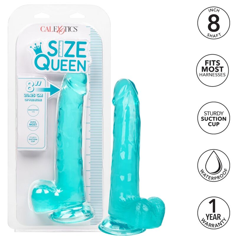 CALEXOTICS - SIZE QUEEN DILDO AZUL 20.3 CM CALEXOTICS