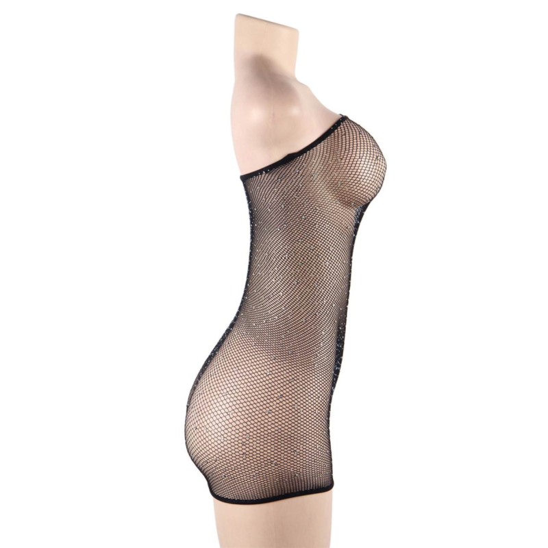 QUEEN LINGERIE - VESTIDO CUERPO DE RED CON BRILLANTES S/L QUEEN LINGERIE