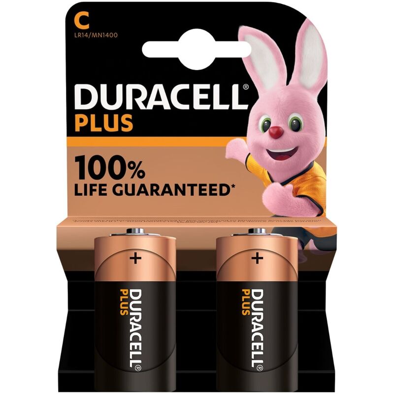 DURACELL - PLUS POWER PILA ALCALINA C LR14 BLISTER*2 DURACELL