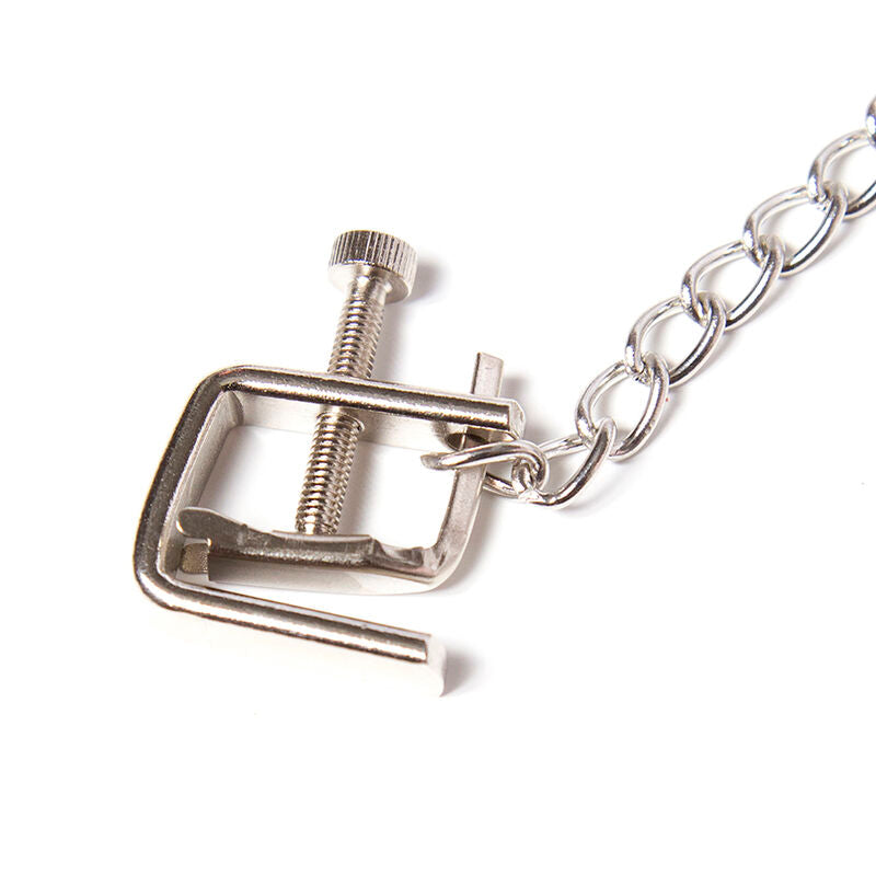 OHMAMA FETISH - PINZAS METALICAS TORNILLO CON CADENA OHMAMA FETISH