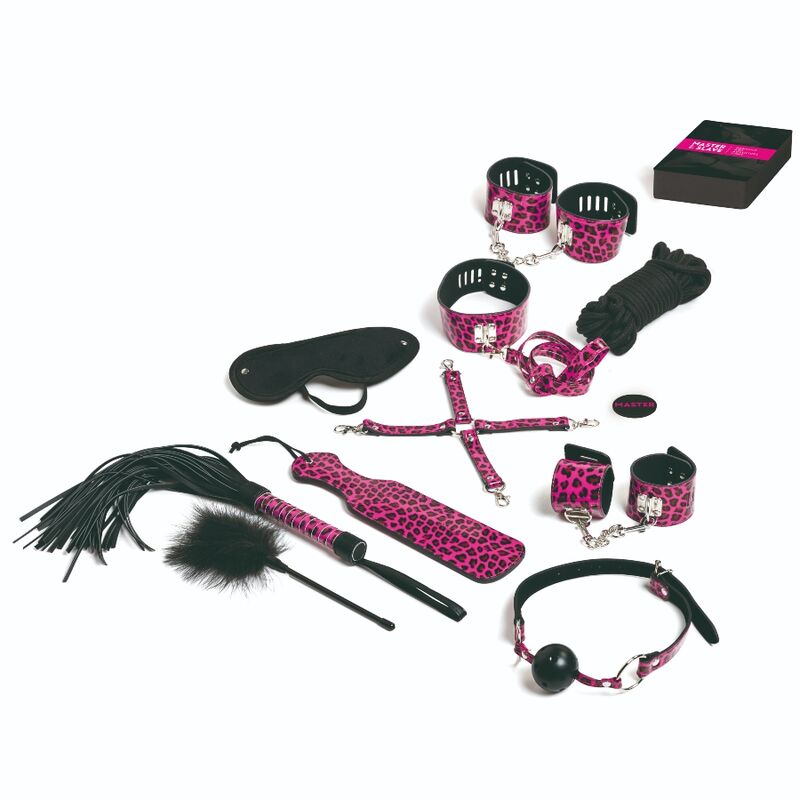TEASE & PLEASE - JUEGO 13 ACCESORIOS BONDAGE MAGENTA TEASE&PLEASE