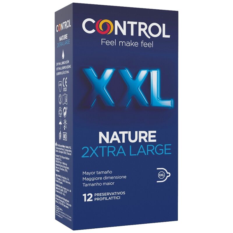 CONTROL - NATURE 2XTRA LARGE PRESERVATIVOS XXL - 12 UNDS CONTROL CONDOMS