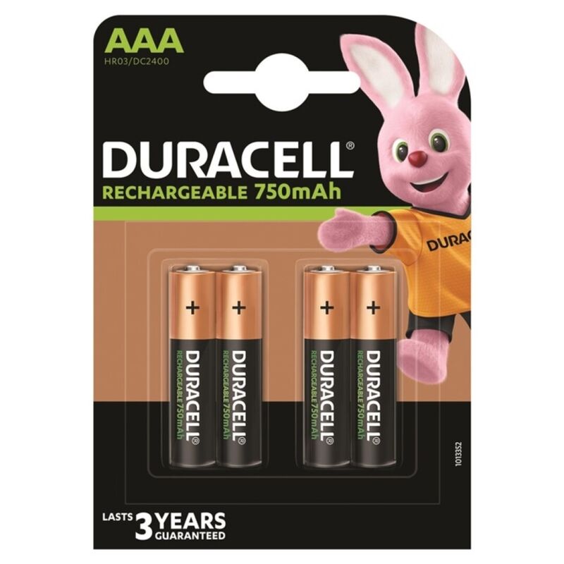 DURACELL - PILA RECARGABLE HR03 AAA 750mAh BLISTER*4 DURACELL