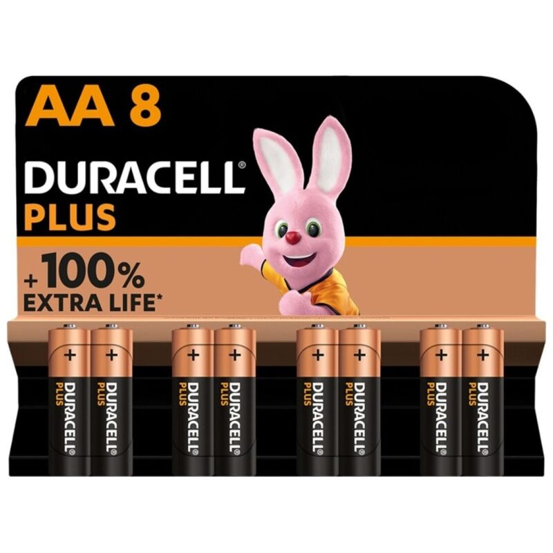 DURACELL - PLUS POWER 100 PILA ALCALINA AA LR6 BLISTER*8 DURACELL