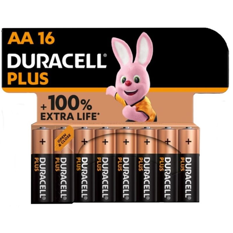 DURACELL - PLUS POWER 100 PILA ALCALINA AA LR6 BLISTER*16 DURACELL