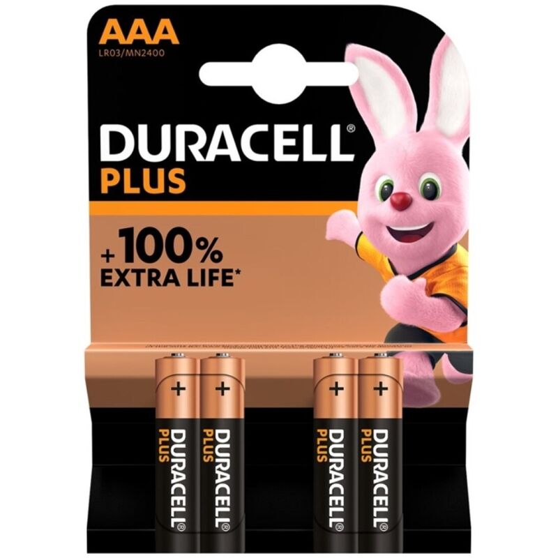 DURACELL - PLUS POWER 100 PILA ALCALINA AAA LR03 BLISTER*4 DURACELL