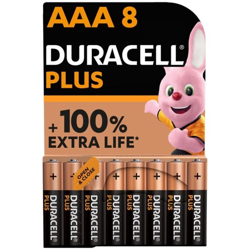 DURACELL - PLUS POWER 100 PILA ALCALINA AAA LR03 BLISTER*8 DURACELL