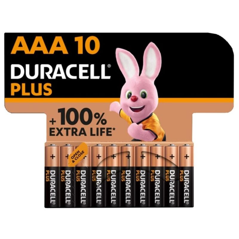 DURACELL - PLUS POWER 100 ALKALINE BATTERY AAA LR03 BLISTER * 10 DURACELL