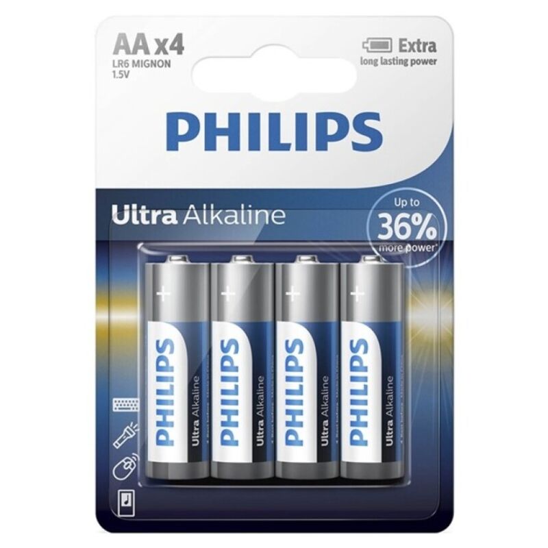 PHILIPS - ULTRA ALKALINE PILA AA LR6 BLISTER*4 PHILLIPS