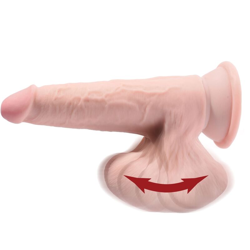 KING COCK - PLUS 3D DILDO SWINGING BALLS 15.2 CM NATURAL KING COCK PLUS