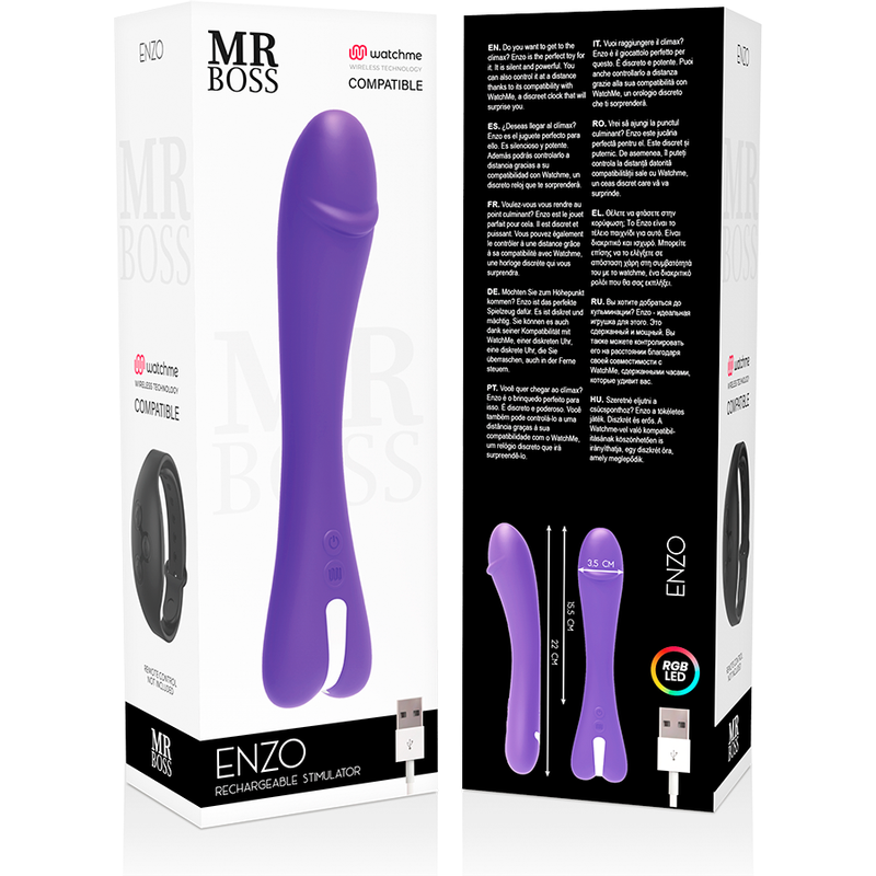 MR BOSS - ENZO VIBRADOR COMPATIBLE CON WATCHME WIRELESS TECHNOLOGY MR. BOSS