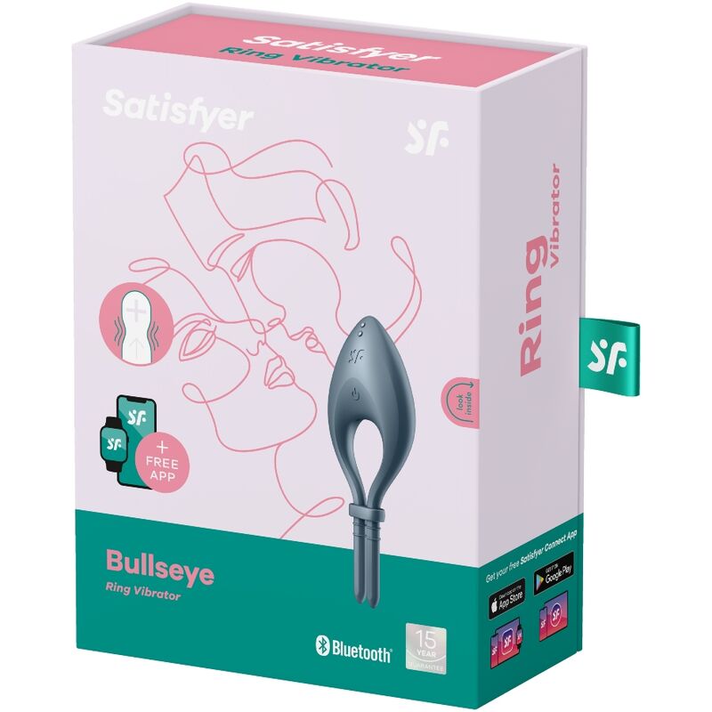 SATISFYER - BULLSEYE ANILLO VIBRADOR APP GRIS SATISFYER RING