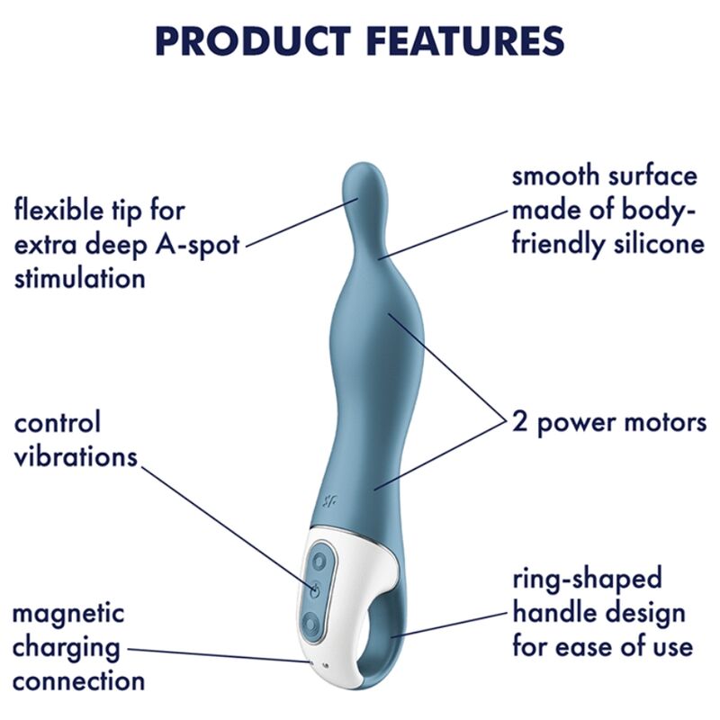 SATISFYER - AMAZING 1 VIBRADOR PUNTO A AZUL SATISFYER VIBRATOR