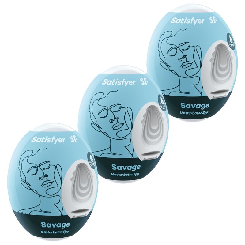 SATISFYER - 3 HUEVOS MASTURBADORES SAVAGE SATISFYER EGGS