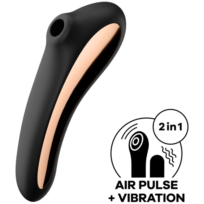 SATISFYER - DUAL KISS ESTIMULADOR CLITORIS NEGRO SATISFYER AIR PULSE