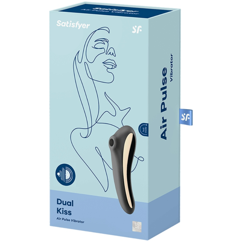 SATISFYER - DUAL KISS ESTIMULADOR CLITORIS NEGRO SATISFYER AIR PULSE