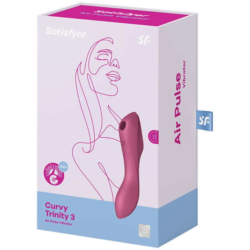SATISFYER - CURVY TRINITY 3 ESTIMULADOR Y VIBRADOR ROJO SATISFYER AIR PULSE