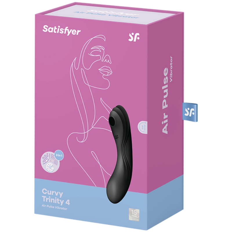 SATISFYER - CURVY TRINITY 4 ESTIMULADOR Y VIBRADOR NEGRO SATISFYER AIR PULSE