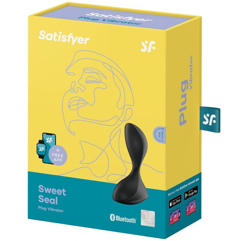 SATISFYER - SWEET SEAL PLUG VIBRADOR APP NEGRO SATISFYER CONNECT