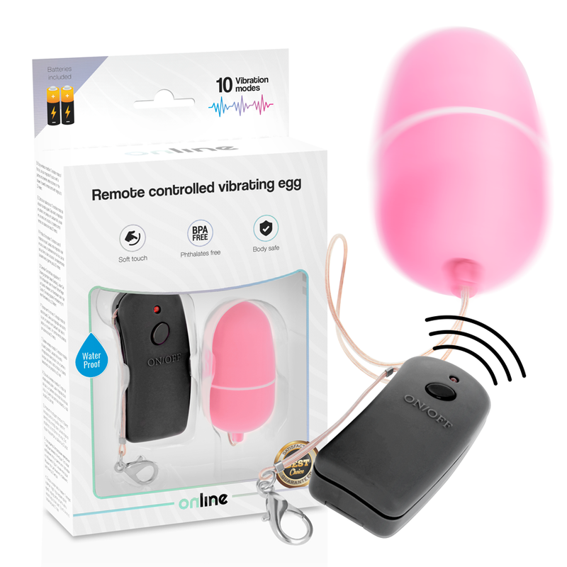 ONLINE - HUEVO VIBRADOR CON MANDO CONTROL REMOTO ROSA ONLINE