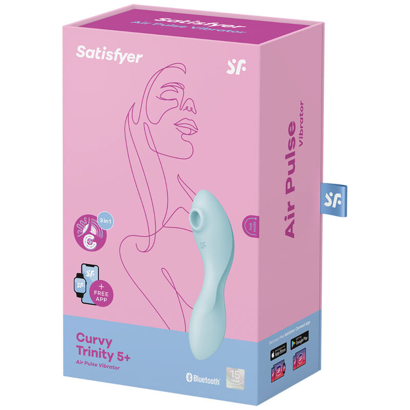 SATISFYER CURVY TRINITY 5 ESTIMULADOR Y VIBRADOR APP - AZUL SATISFYER CONNECT