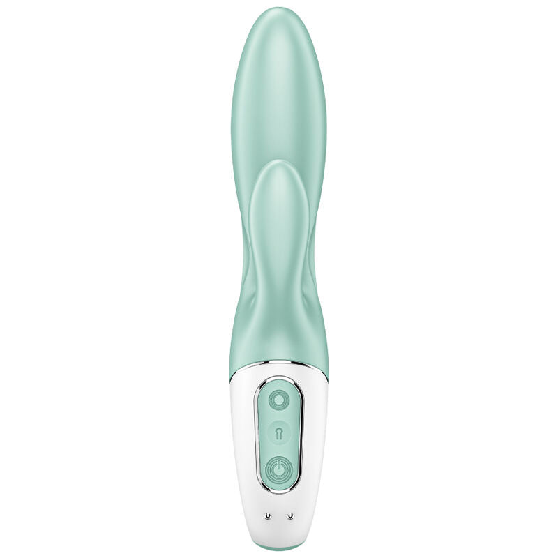 SATISFYER - AIR PUMP BUNNY 5+ VIBRADOR RABBIT INFLABLE APP VERDE SATISFYER CONNECT