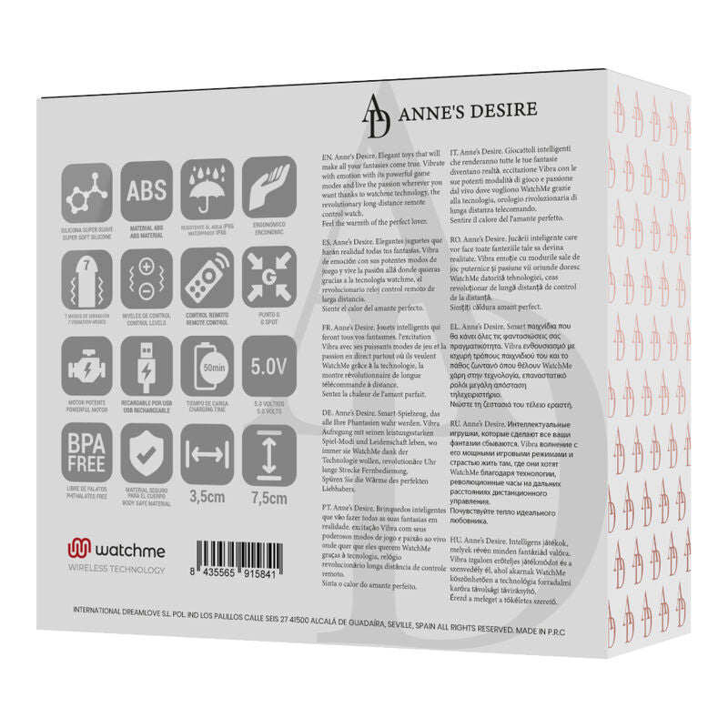 ANNE'S DESIRE - HUEVO CONTROL REMOTO TECNOLOGÍA WATCHME NEGRO/GOLD ANNE´S DESIRE