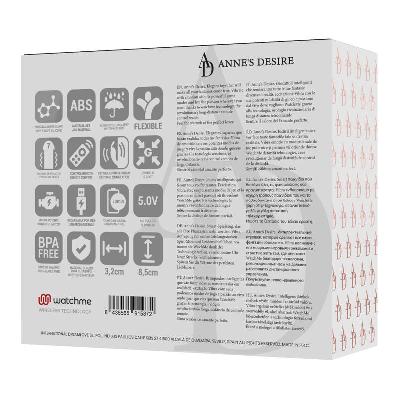 ANNE'S DESIRE - DUAL PLEASURE TECNOLOGÍA WATCHME NEGRO ANNE´S DESIRE