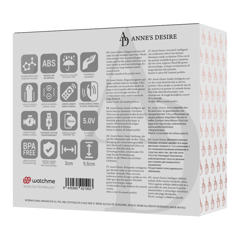 ANNE'S DESIRE - PANTY PLEASURE TECNOLOGÍA WATCHME NEGRO ANNE´S DESIRE