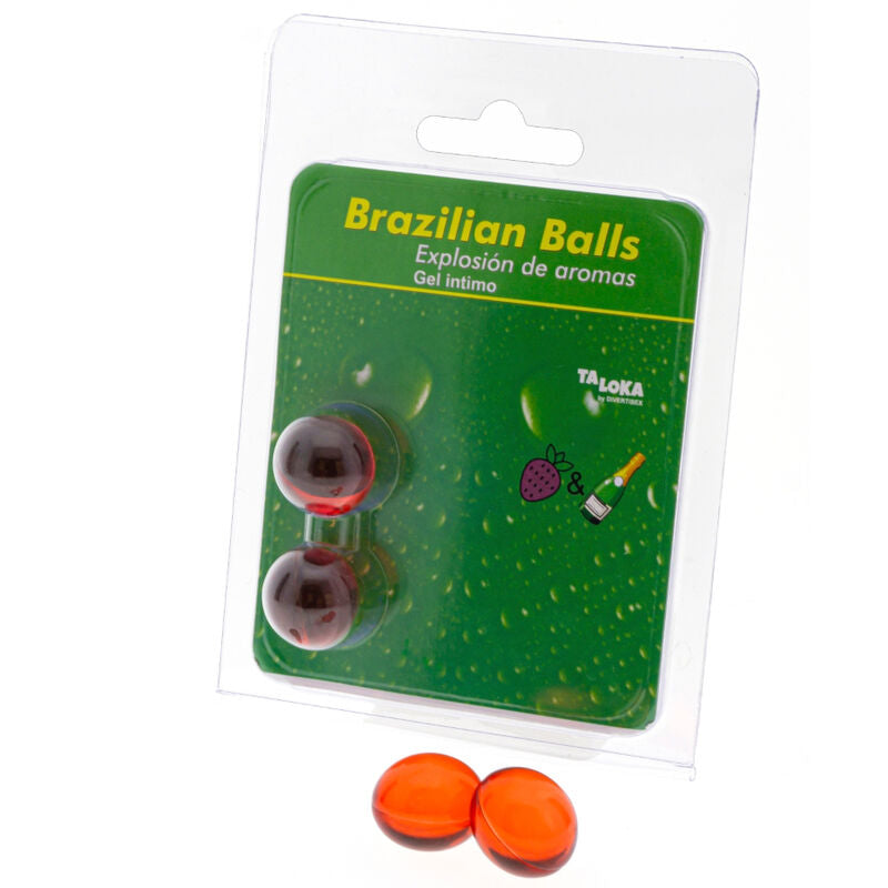 TALOKA - BRAZILIAN BALLS GEL ÍNTIMO FRESAS & CHAMPN 2 BOLAS TALOKA