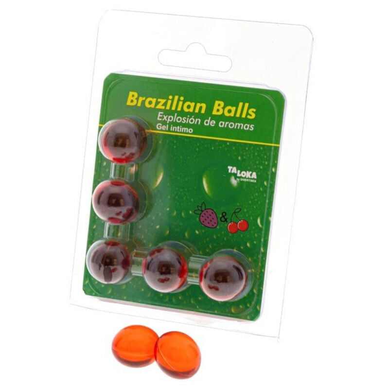 TALOKA - BRAZILIAN BALLS GEL ÍNTIMO FRESA & CEREZA 5 BOLAS TALOKA