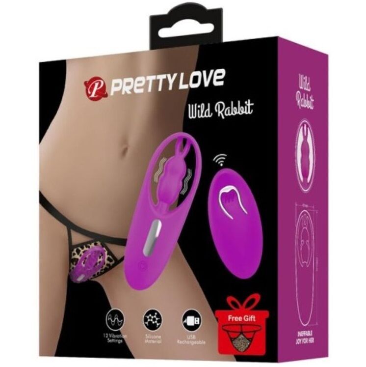 PRETTY LOVE - WILD RABBIT ESTIMULADOR PARA BRAGUITA CON CONTROL REMOTO LILA PRETTY LOVE SMART