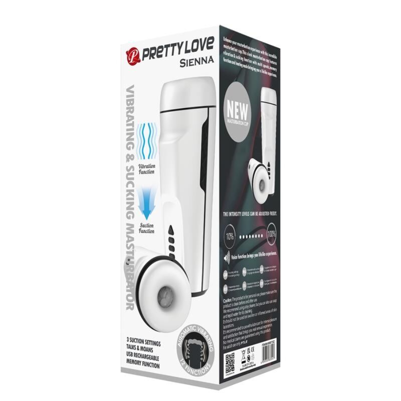 PRETTY LOVE - SIENNA MASTURBADOR MASCULINO CON VIBRACIÓN. VOZ Y SUCCIÓN PRETTY LOVE MALE