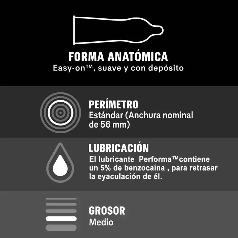 DUREX - PLACER PROLONGADO RETARDANTE 12 UNIDADES DUREX CONDOMS
