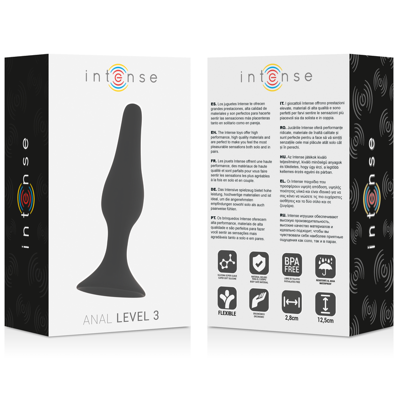 INTENSE - ANAL LEVEL 3 12.5CM NEGRO INTENSE ANAL TOYS
