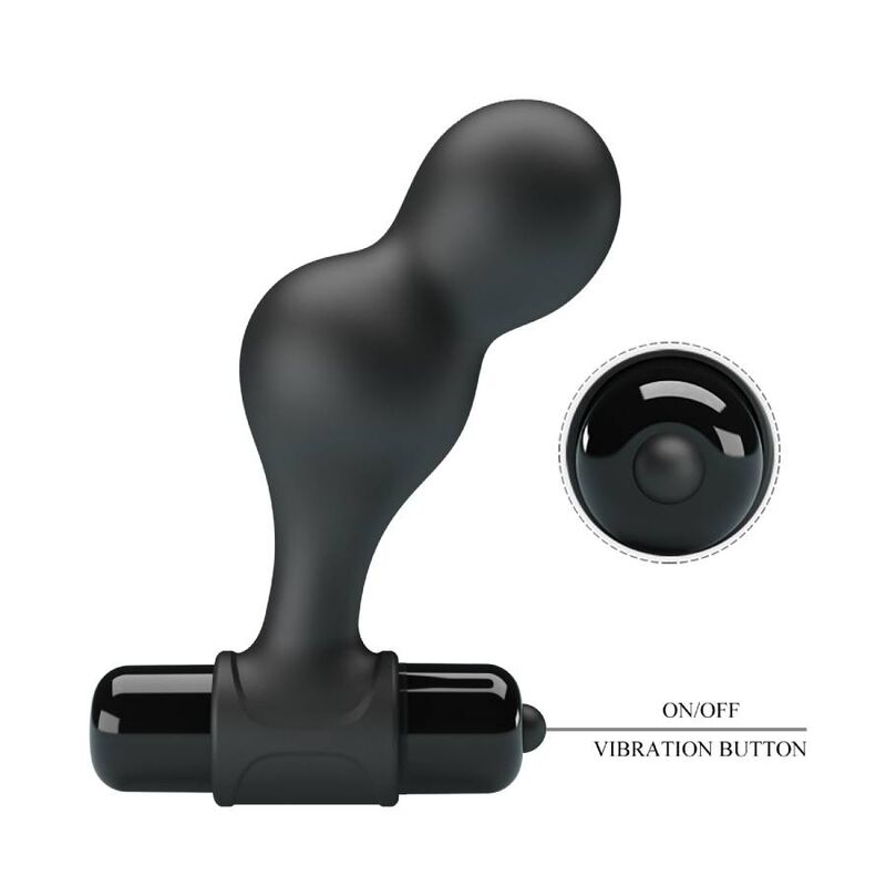 MR PLAY - PLUG ANAL VIBRADOR DE SILICONA NEGRO MR PLAY