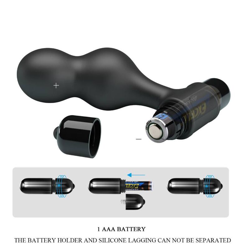 MR PLAY - PLUG ANAL VIBRADOR DE SILICONA NEGRO MR PLAY