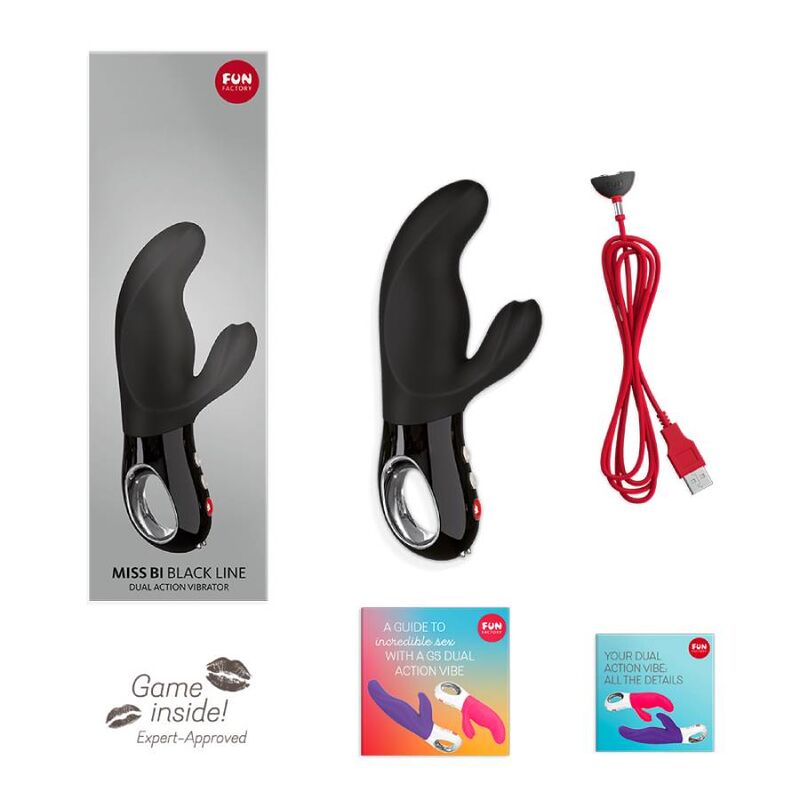 FUN FACTORY - MISS BI RABBIT VIBRADOR NEGRO LINE FUN FACTORY