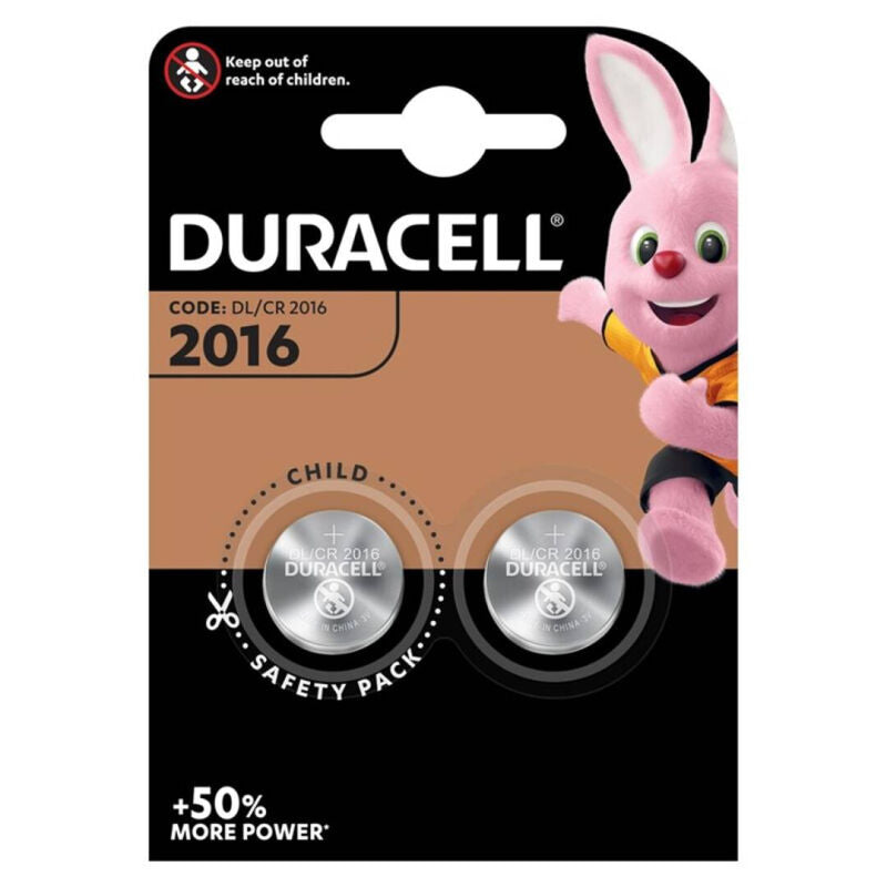DURACELL - PILA BOTON LITIO CR2016 3V BLISTER*2 DURACELL