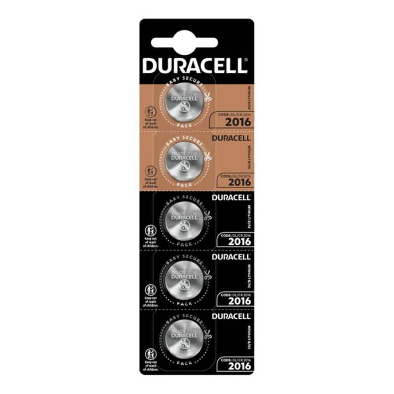 DURACELL - PILA BOTON LITIO CR2016 3V BLISTER*5 DURACELL