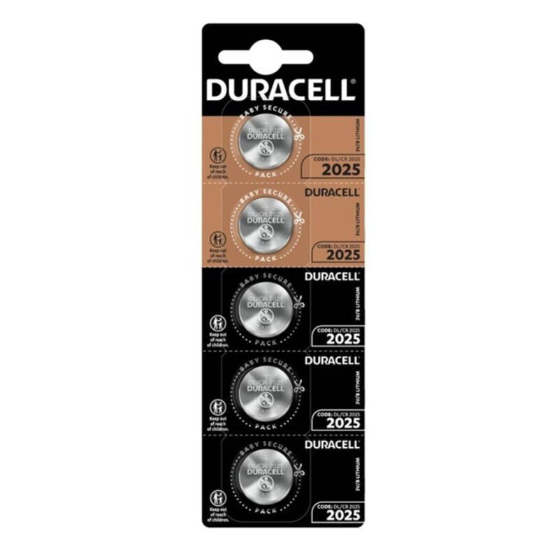 DURACELL - PILA BOTON LITIO CR2025 3V BLISTER*5 DURACELL